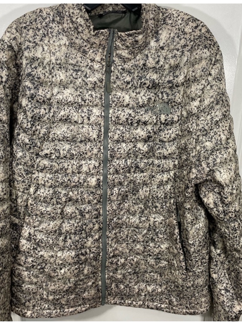 The North Face Men’s Speckled Gray Black Tan Jacket size Large